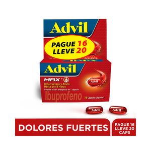 ADVIL MAX CAPSULAS CAJA PAGUE 16 LLEVE 20
