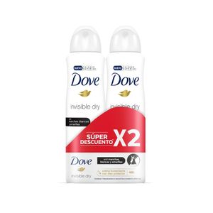 DESODORANTE DOVE MUJER INVISIBLE DRY P.E AEROSOL 2 X 89G