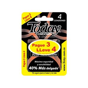 PRESERVATIVOS TODAY REAL SENSATION CAJA PAGUE 3 LLEVE 4