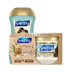 SHAMPOO+TRATAMIENTO SAVITAL AMINOACIDOS PREPACK 510ML + 425ML