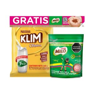 KLIM CLASICA 840G GT MILO 250G POLVO BOLSA X 1 UND