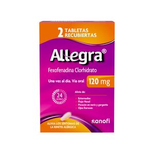ALLEGRA X 2 TABLETA 120 MG CAJA X 1 UND