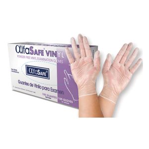 GUANTES VINILO TRANS ALFASAFE TALLA M CAJA 100UNDS