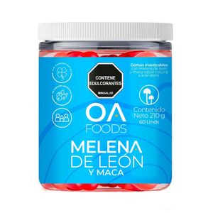 GOMAS OA FOODS 60U MELENA DE LEON Y MACA FRASCO 210 G