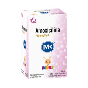 AMOXICILINA MK SUSPENSIÓN ORAL 750MG/5ML CAJA 120 ML