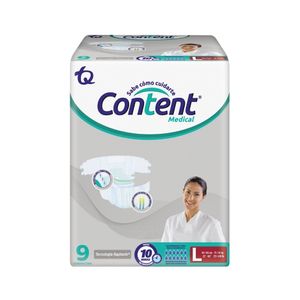 PAÑALES CONTENT MEDICAL L BOLSA X 9 UNDS