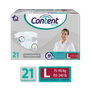 PAÑALES CONTENT MEDICAL L BOLSA X 21 UNDS