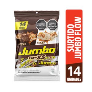 CHOCOLATINA JUMBO FLOW XS SURTIDA BOLSA X 14 UNDS