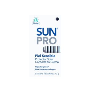 PROTECTOR SOLAR SUN PRO CORPORAL EN CREMA SPF 80 CAJA X 12 SACHET