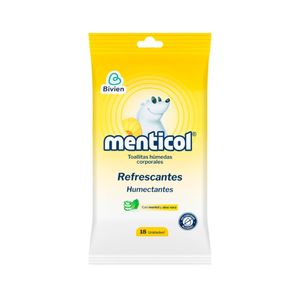 TOALLITAS HUMEDAS MENTICOL REFRESCANTE BOLSA X 18 UNDS