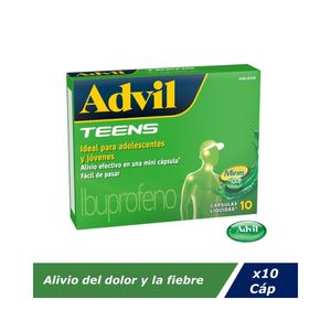 ADVIL TEENS CAPSULA 200 G CAJA X 10 UNDS