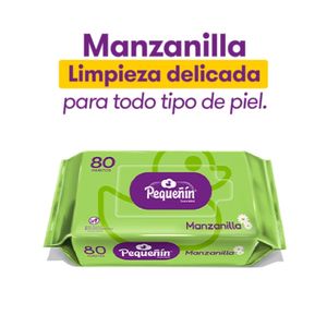 PAÑITOS HUMEDOS PEQUEÑIN MANZANILLA BOLSA X 80 UNDS