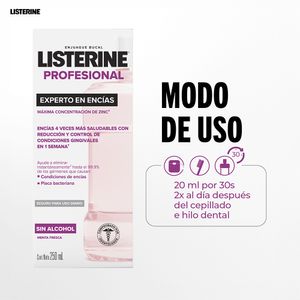 ENJUAGUE BUCAL LISTERINE PROFESIONAL ENCIAS FRASCO 250 ML
