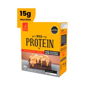 BARRA DE PROTEINA WILD PROTEIN CHOCOLATE-MANI CAJA X 5 UNDS
