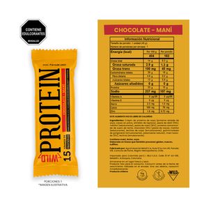 BARRA DE PROTEINA WILD PROTEIN CHOCOLATE-MANI CAJA X 5 UNDS