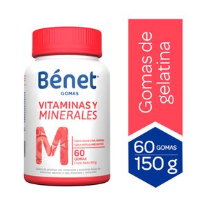+++BENET VITAMINAS Y MINERALES GOMAS FRASCO X 60 UNDS