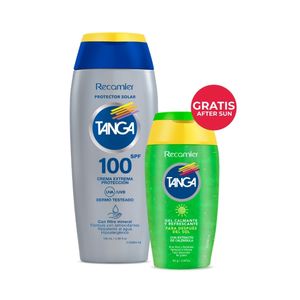 BLOQUEADOR TANGA SPF100 +GRATIS GEL AFTER SUN FRASCO 130ML + 85ML