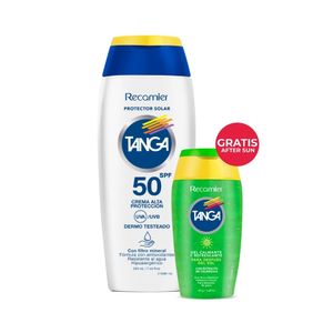 BLOQUEADOR TANGA SPF50 +GRATIS GEL AFTER SUN FRASCO 220ML+85ML