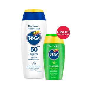 BLOQUEADOR TANGA SPF50 +GRATIS GEL AFTER SUN FRASCO 130ML + 85ML