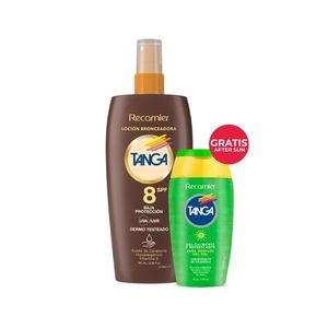 BRONCEADOR TANGA SPF8 LOCION + GRATIS GEL AFTER SUN FRASCO 185ML+85ML