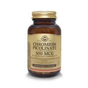 CHROMIUM PICOLINATE SOLGAR CAPSULAS VEGETALES 500 MCG FRASCO X 60 UNDS