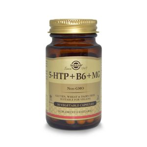 5-HTP+B6+MG SOLGAR CAPSULAS VEGETALES 100 MG FRASCO X 30 UNDS