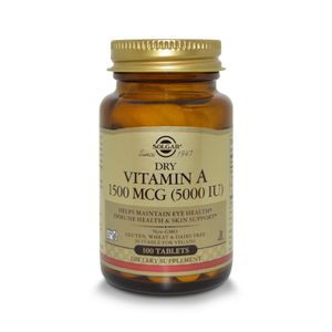 VITAMIN A SOLGAR TABLETAS 1500 MCG FRASCO X 100 UNDS