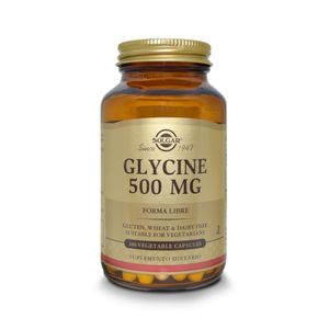 GLYCINE SOLGAR CAPSULAS VEGETALES 500 MG FRASCO X 100 UNDS