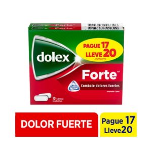 DOLEX FORTE TABLETAS 500MG/65MG OFERTA PAGUE 17 LLEVE 20