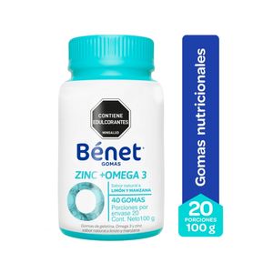 BENET OMEGA 3+ ZINC GOMAS FRASCO X 40 UNDS