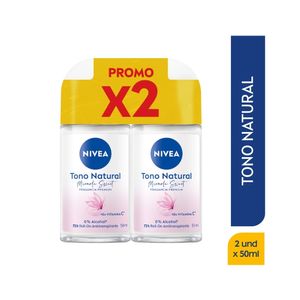 DESODORANTE NIVEA TONO NATURAL SWEET ROLL ON 2 X 50 ML