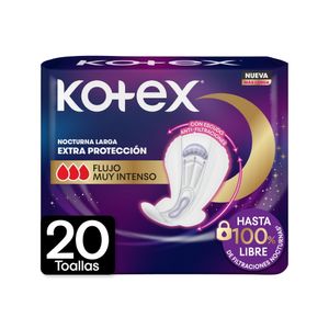 TOALLAS KOTEX NOCTURNA TELA PAQUETE X 20 UNDS