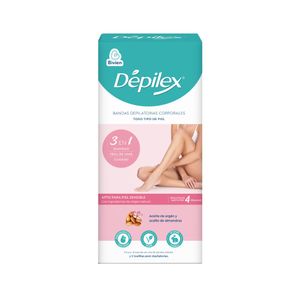 BANDAS DEPILATORIAS DEPILEX CORPORAL TODO TIPO DE PIEL CAJA X 16 UNDS