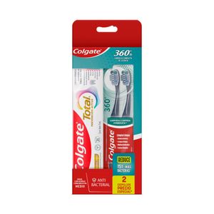 CEPILLO ANTIBACTERIAL 360 X 2 UNDS + CREMA DENTAL ORIGINAL MINT CAJA 75 ML