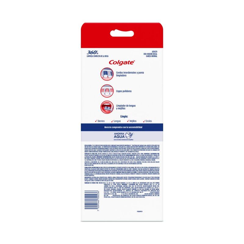 CEPILLO ANTIBACTERIAL 360 X 2 UNDS + CREMA DENTAL ORIGINAL MINT CAJA 75 ML