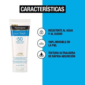 NEUTROGENA SUN FRESH PROTECTOR SOLAR SPF 50 TUBO 200 ML