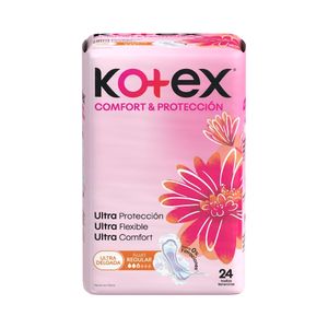 TOALLAS KOTEX ULTRA DELGADA COMFORT & PROTECCION BOLSA X 24 UNDS
