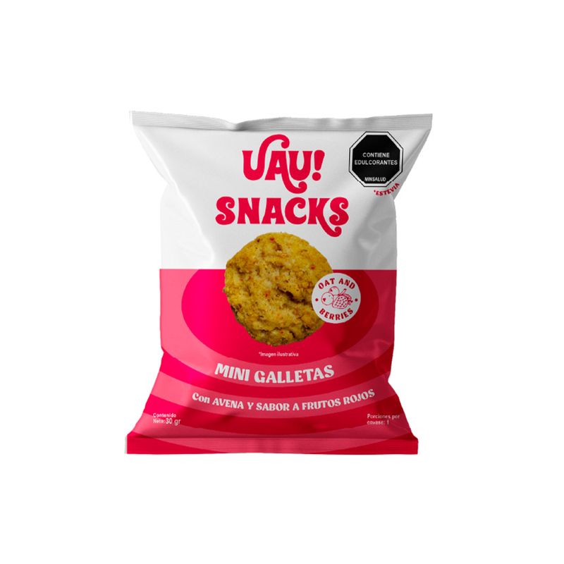 UAU MINI GALLETAS FRUTOS ROJOS BOLSA 30 G