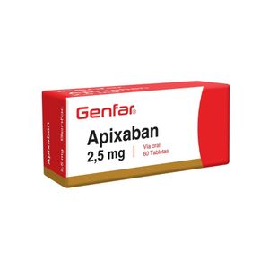 APIXABAN GENFAR TABLETAS 2.5 MG CAJA X 60 UNDS