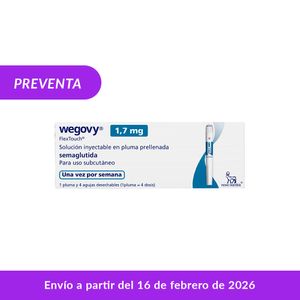 WEGOVY (CF)(RG) 1,7 MG/DOSIS SOLUCION INYECTABLE CAJA 3 ML