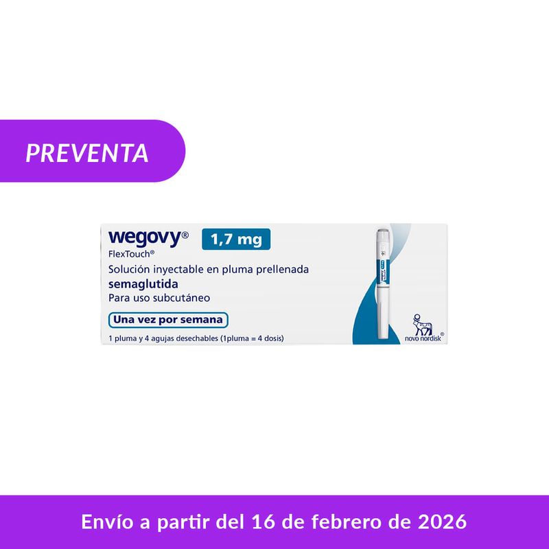 WEGOVY 1,7 MG/DOSIS SOLUCION INYECTABLE CAJA 3 ML