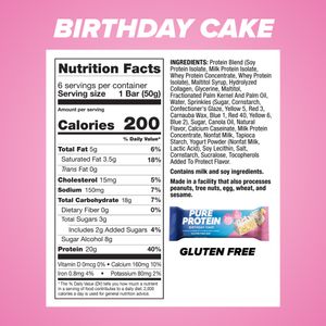 BARRA DE PROTEINA PURE PROTEIN BIRTHDAY CAKE BOLSA 50 G