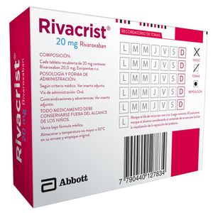 RIVACRIST TABLETAS RECUBIERTAS 20 MG CAJA X 30 UNDS