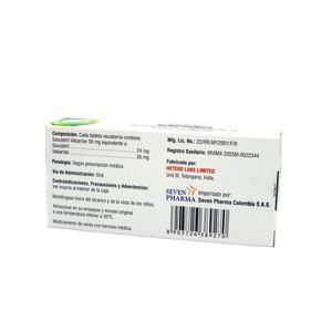 VALATRIL RG (SACUB VALSARTAN) TABLETAS 50 MG CAJA X 30 UNDS