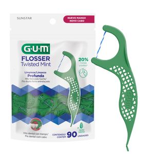 FLOSSERS GUM TWISTED MINT MENTA BOLSA X 90 UNDS