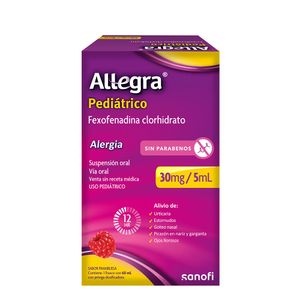 ALLEGRA PEDIATRICO SUSPENSION 30 MG/5 ML FRASCO 60 ML