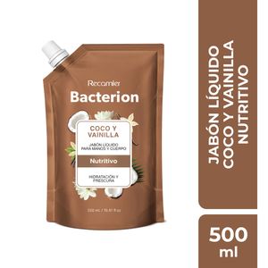 JABON LIQUIDO BACTERION VAINILLA Y COCO REFILL DOYPACK 500 ML
