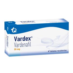 VARDEX TABLETAS RECUBIERTAS 20 MG CAJA X 4 UNDS