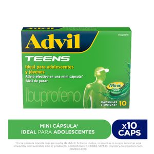 ADVIL TEENS CAPSULA 200 G CAJA X 10 UNDS