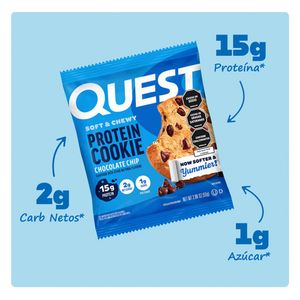QUEST GALLETA PROTEINA CHISPAS DE CHOCOLATE BOLSA X 1 UND